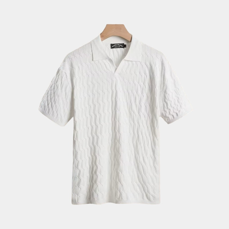 textured polo shirt