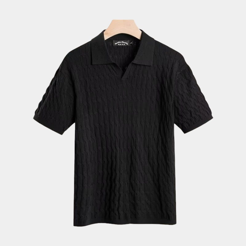 textured polo shirt