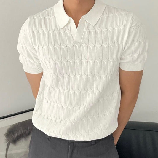 textured polo shirt