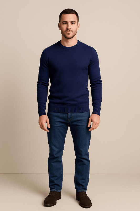 Men’s Crew Neck Sweater – Regular Fit Knitted Pullover